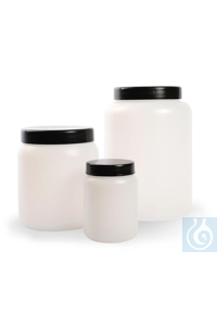 Pot HDPE met schroefdeksel en binnendeksel (topet) 1000 ml, Ø 110 x H 127 mm Pot HDPE met...